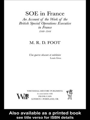 cover image of SOE in France